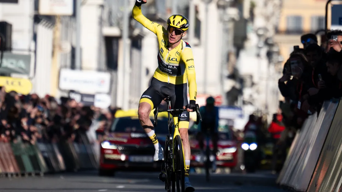 Matteo Jorgenson, pro et résidant à Nice, lors de sa victoire sur Paris-Nice 2025